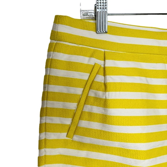 J Crew Shorts Womens Chinos Pockets Mid Rise Basket Weave Summer Beach Yellow 8 - Picture 4 of 10